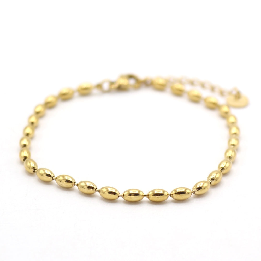 Charleston Rice Bead Gold Bracelet