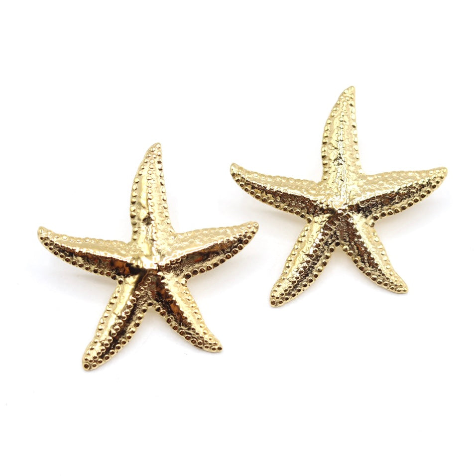 Lucia Starfish Textured Stud Earrings