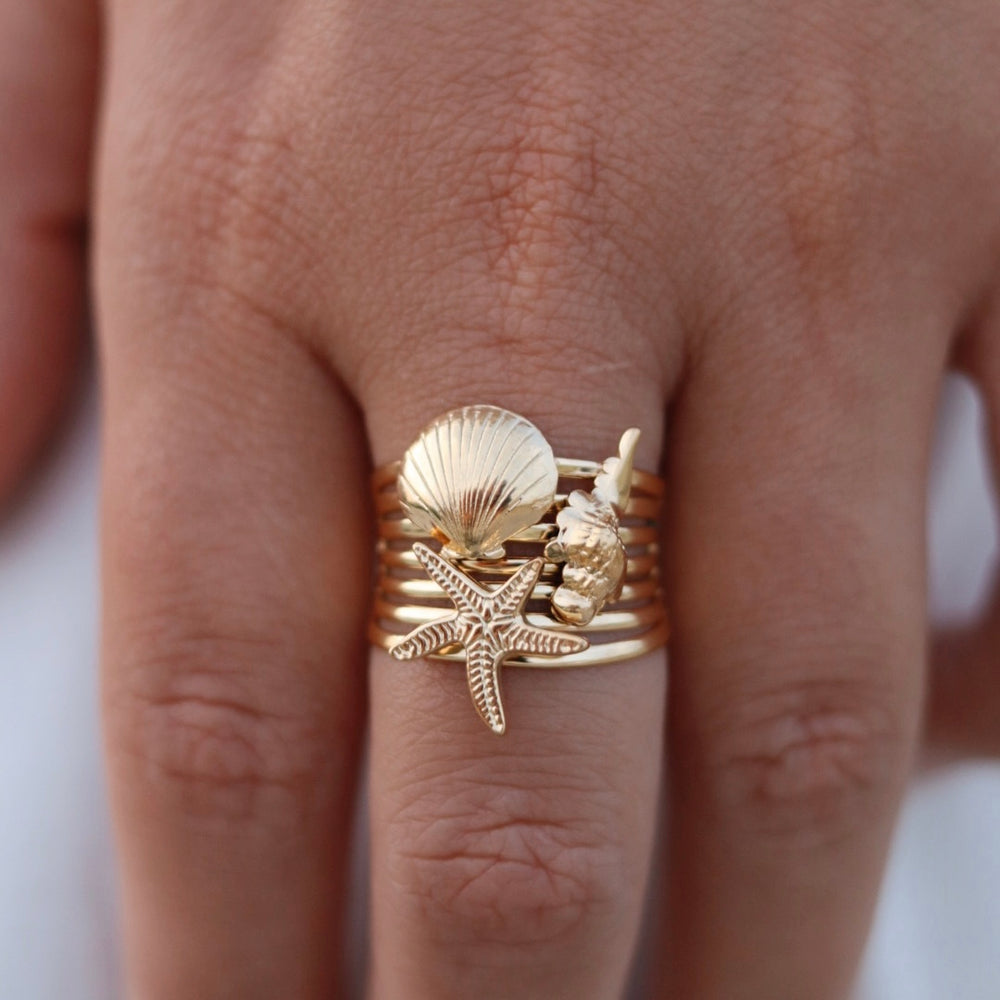 
                      
                        Leontina Conch Starfish Shell Adjustable Ring
                      
                    