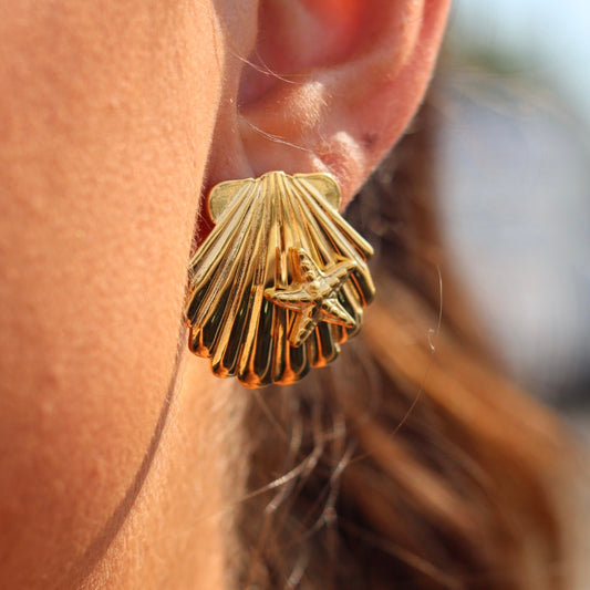 Greta Shell with Starfish Stud Earrings
