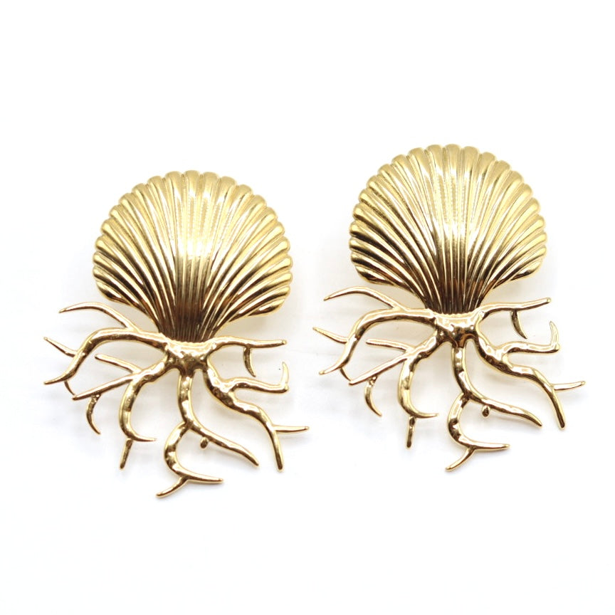 
                      
                        Monica Shell with Coral Stud Earrings
                      
                    