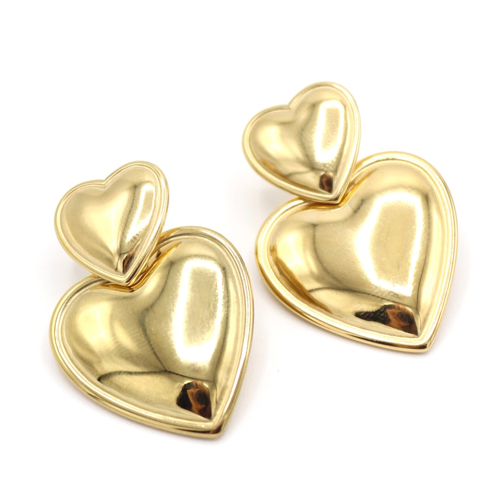 Aurora Double Heart Earrings