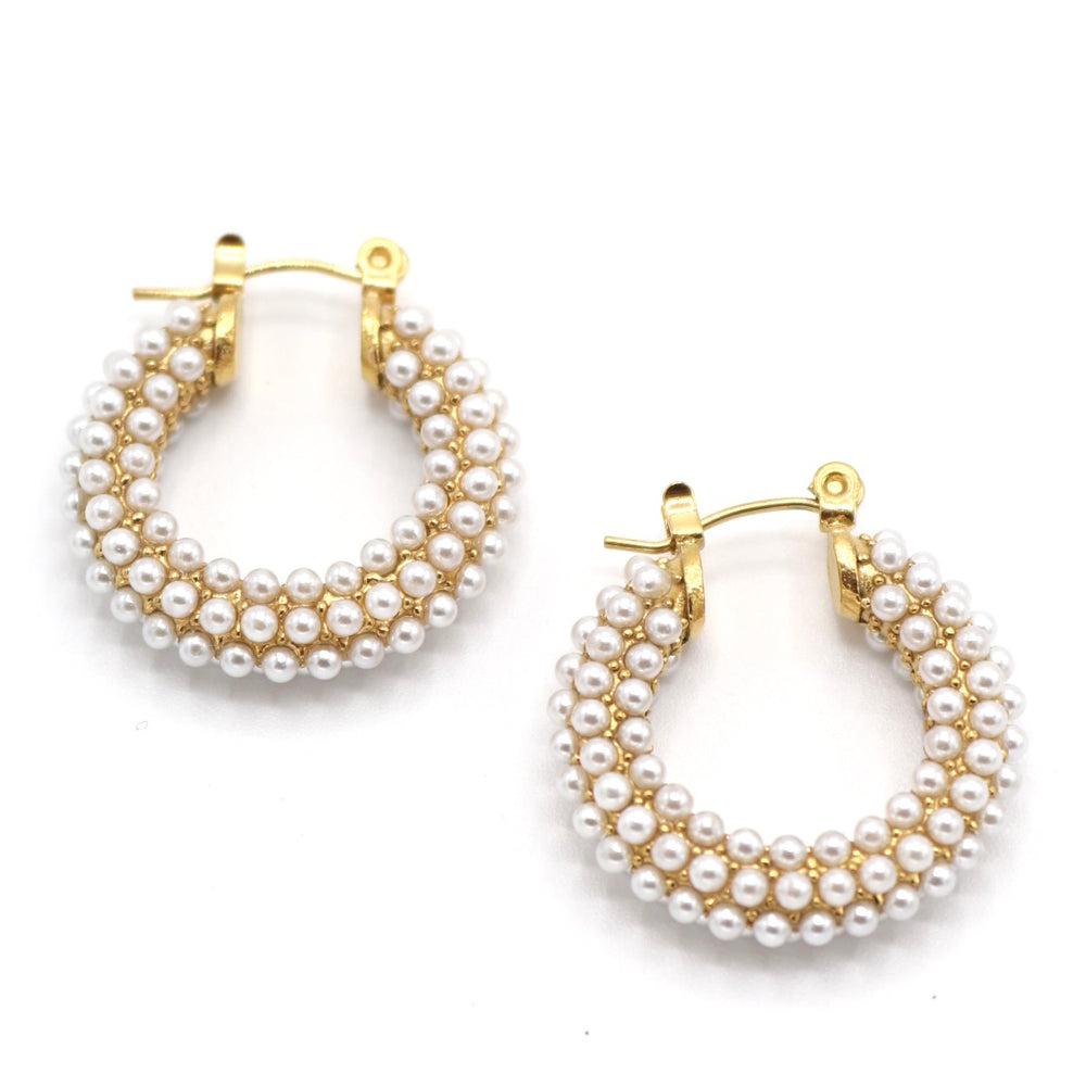 
                      
                        Pia Pearl Hoop Earrings
                      
                    