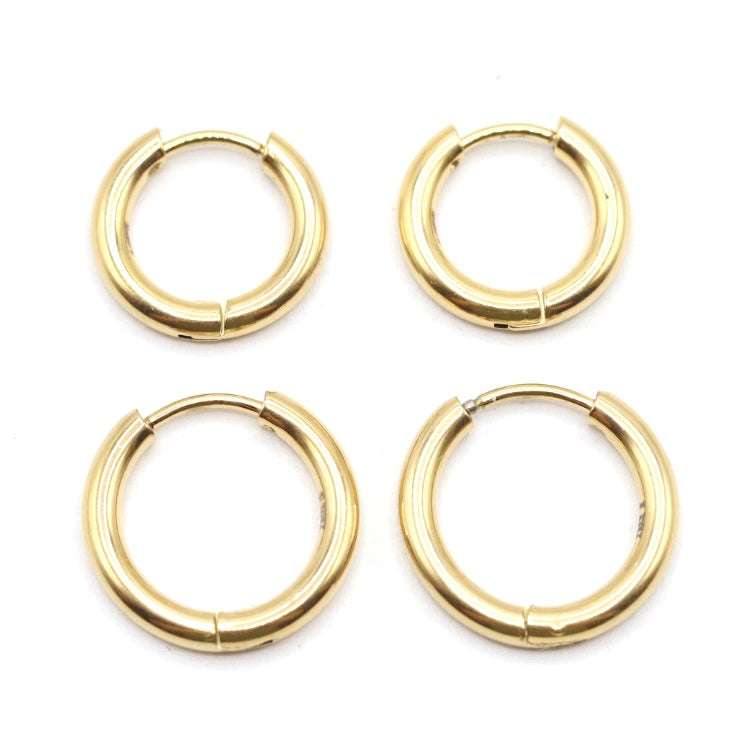 Rosalie Basic Round Huggie Hoop Earrings