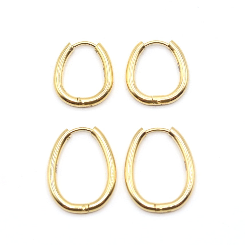 Irregular Egg Shape Hoop Earring