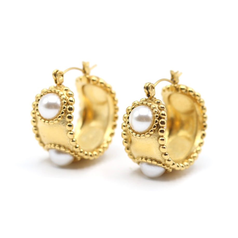 
                      
                        Adele Pearl Hoop Earrings
                      
                    