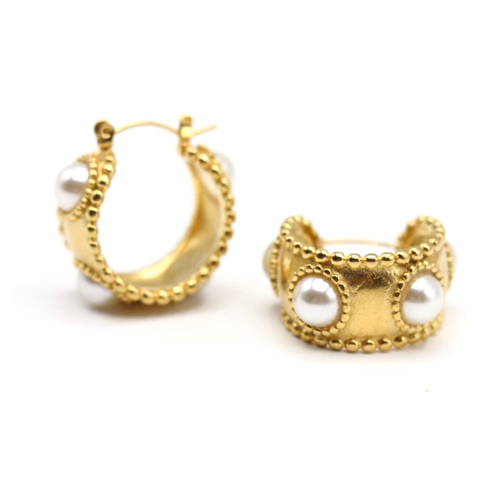 
                      
                        Adele Pearl Hoop Earrings
                      
                    