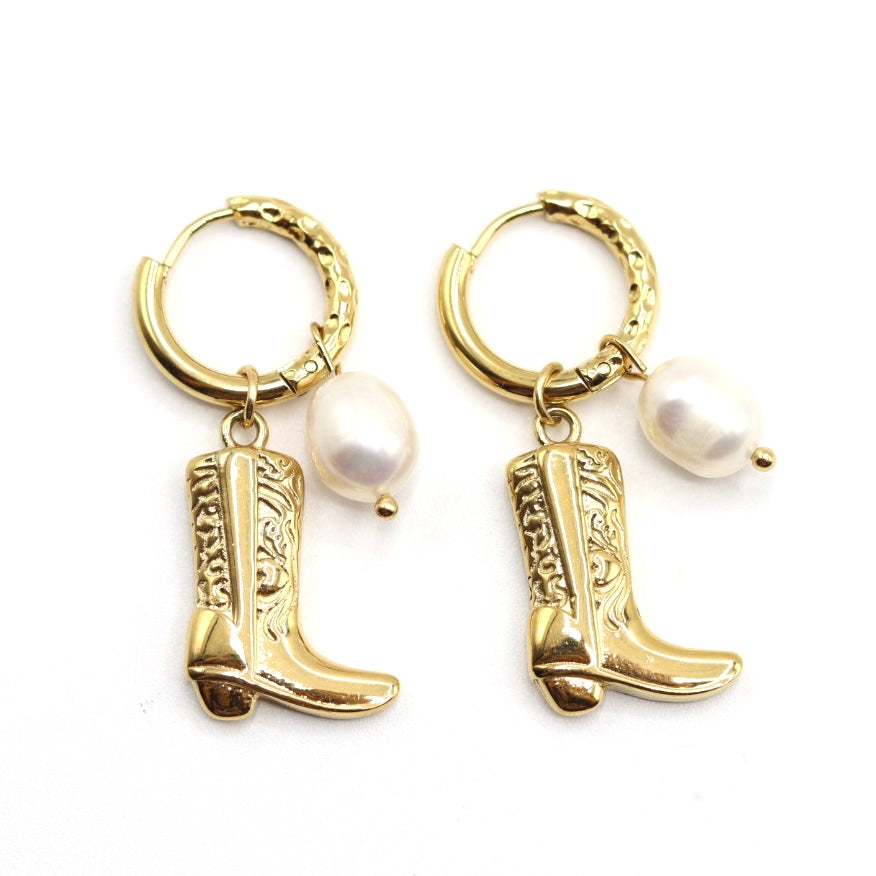 
                      
                        Marla Pearl Cowgirl Boot Charm Earrings
                      
                    