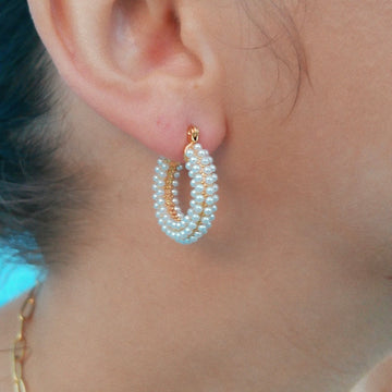 Pia Pearl Hoop Earrings