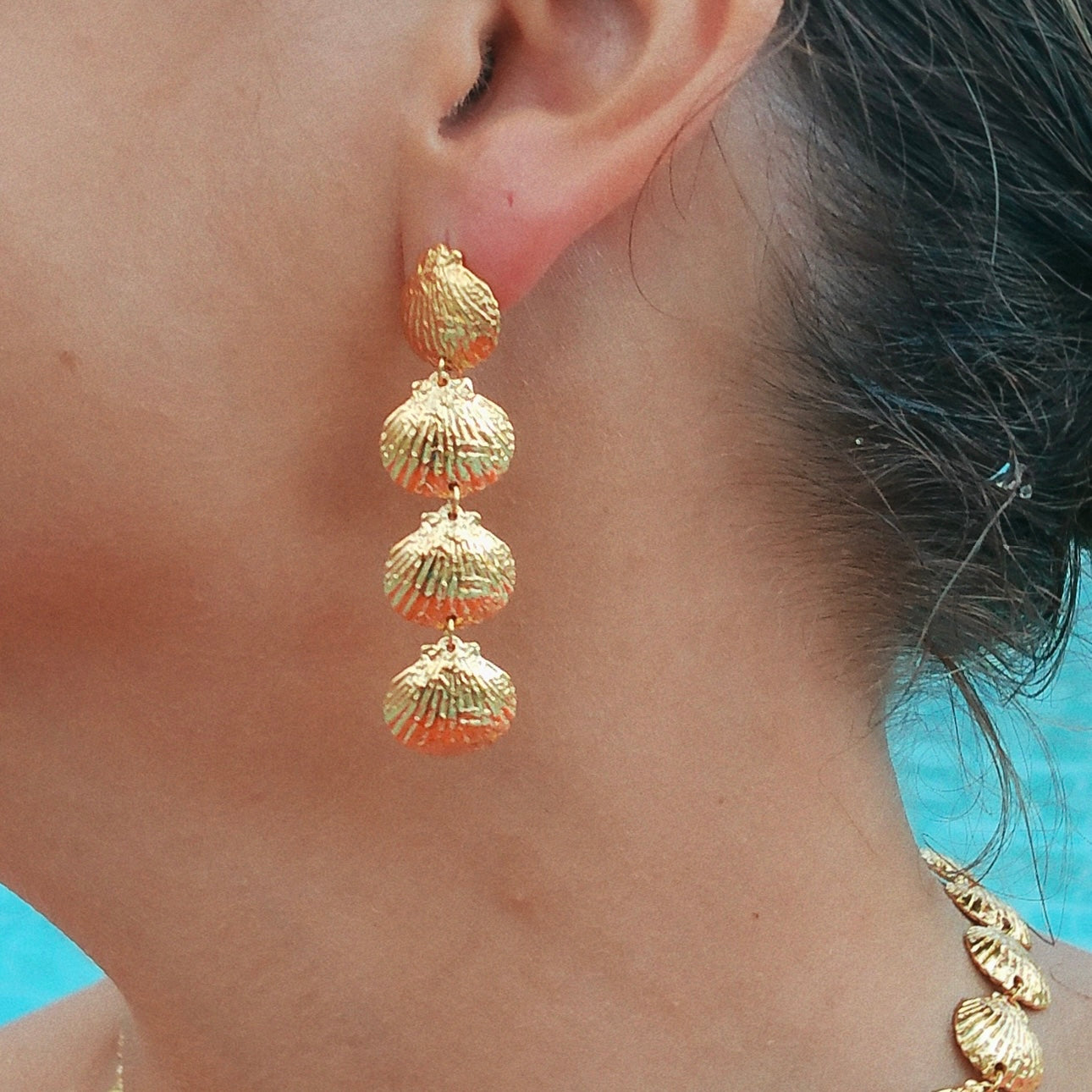 Marina Four Shell Drop Earrings