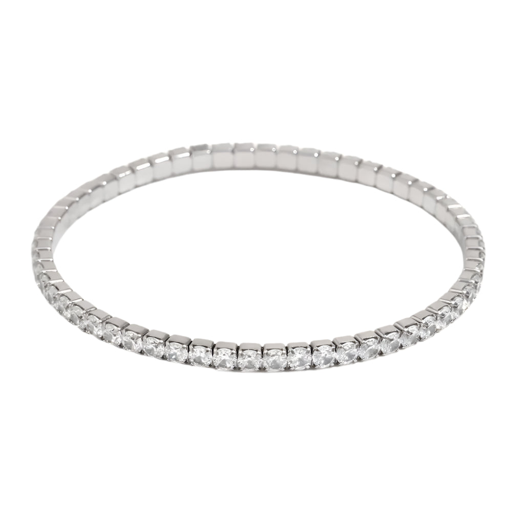 Silver Diamond Stretch Bracelet