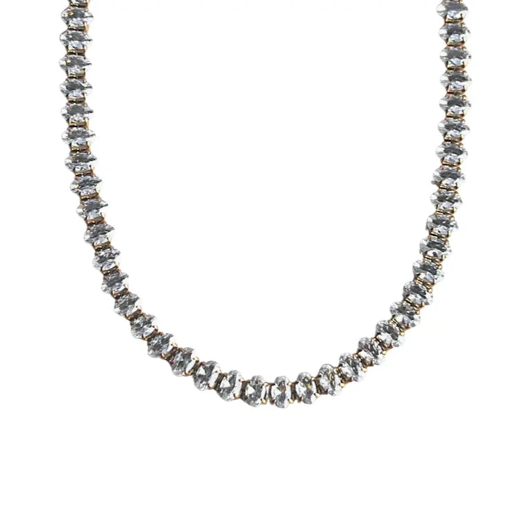 Oval Diamond Tennis Choker Necklace