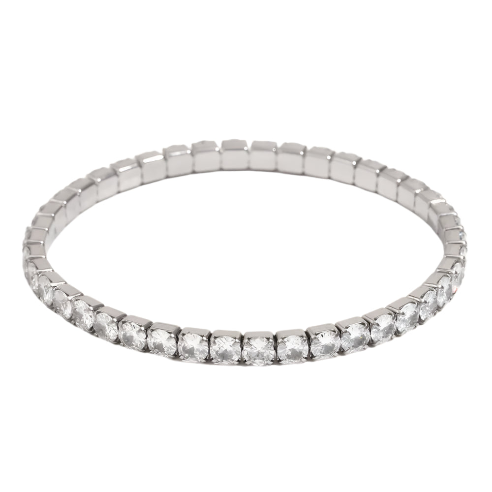 Silver Diamond Stretch Bracelet