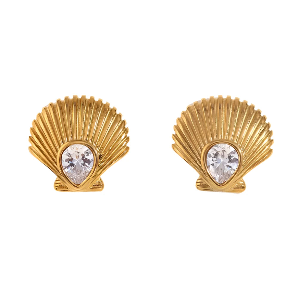 Diamond Shell Earrings