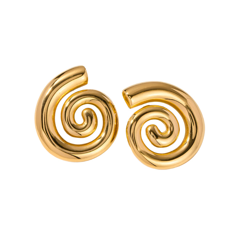 Wren Spiral Stud Earrings