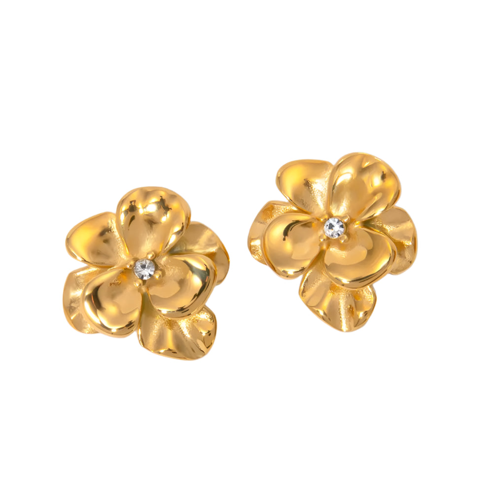 Magnolia Flower Diamond Earrings