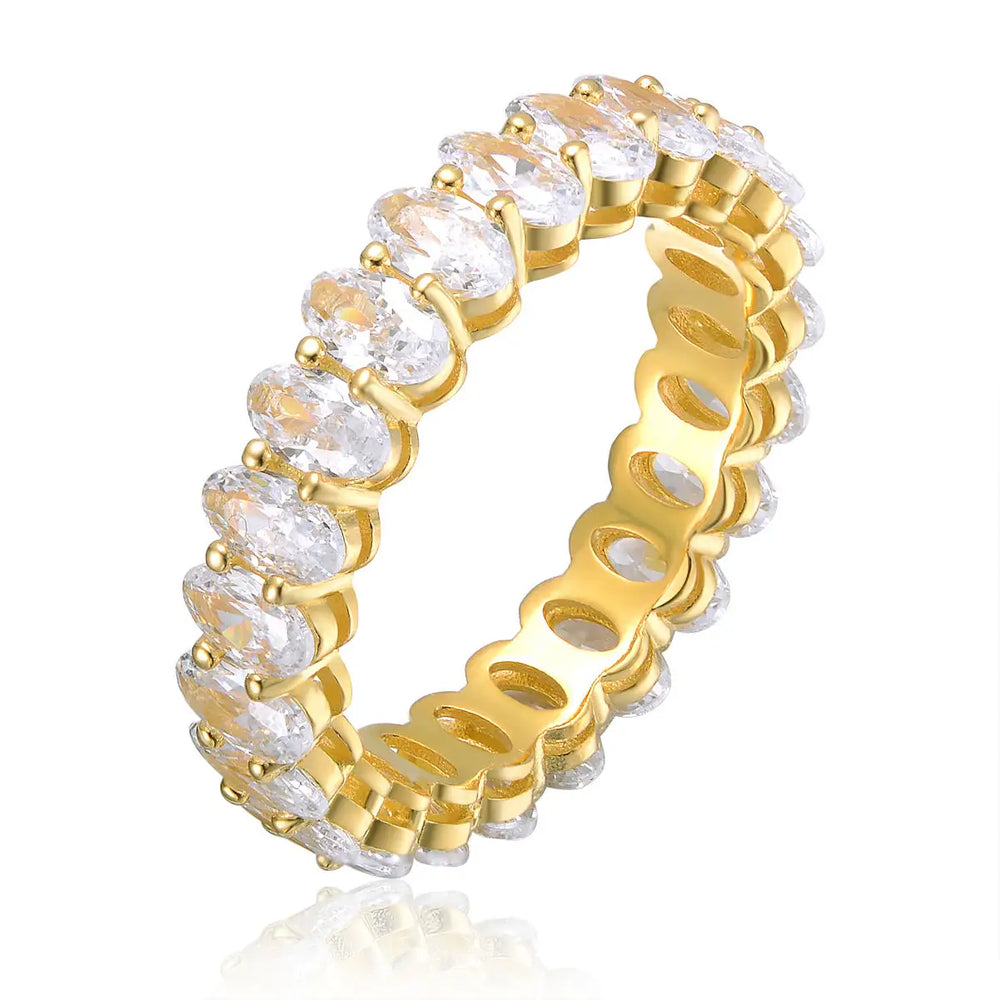 Astrid Diamond Oval Zircon Eternity Ring