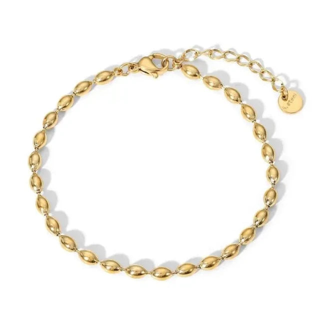 Charleston Rice Bead Gold Bracelet