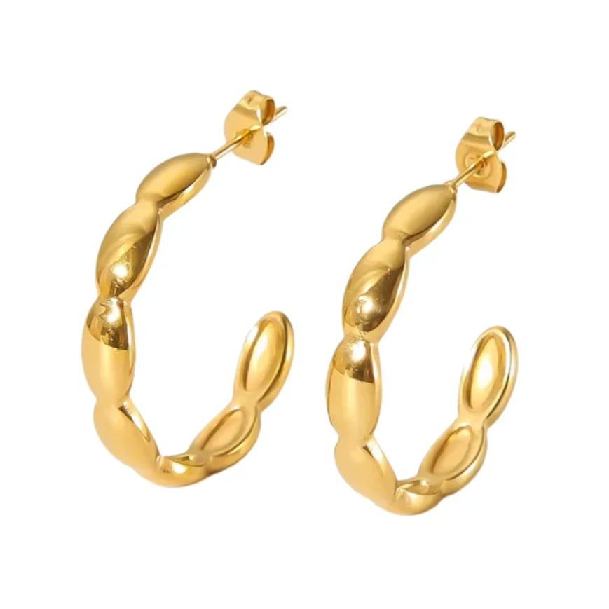 
                      
                        Rice Bead C Shape Hoop Earrings
                      
                    