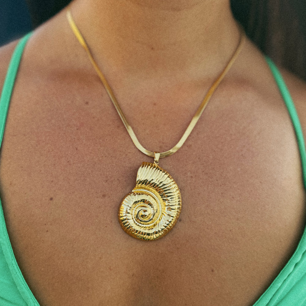 
                      
                        Elle Conch Shell Herringbone Necklace
                      
                    