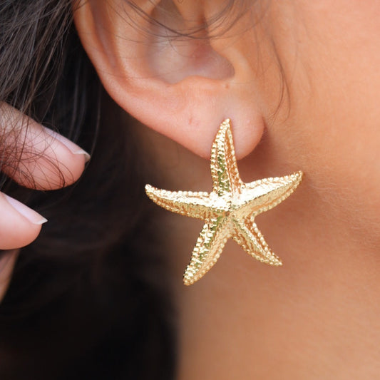 Lucia Starfish Textured Stud Earrings