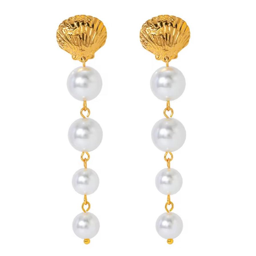 
                      
                        Clara Shell Pearl Drop Earrings
                      
                    