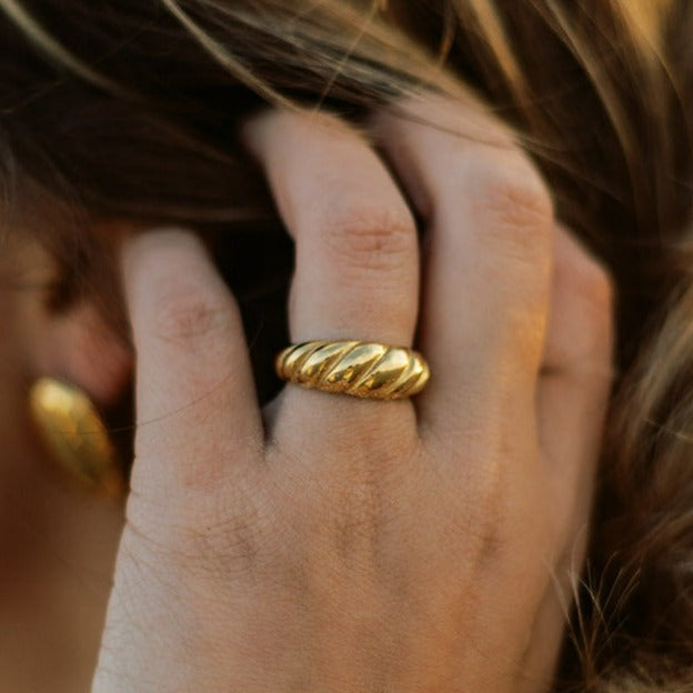 
                      
                        Kanye Croissant Gold Ring
                      
                    